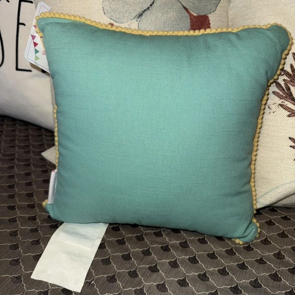 Cottontail Lane Embroidered Easter‎ Egg Bird Floral Accent Throw Pillow 12x12